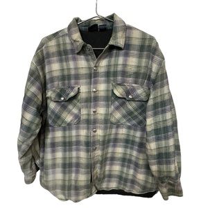 Vintage Bullhead Quilted Plaid Snap Up Men’s M Shirt Jacket 90s Grunge Rare
